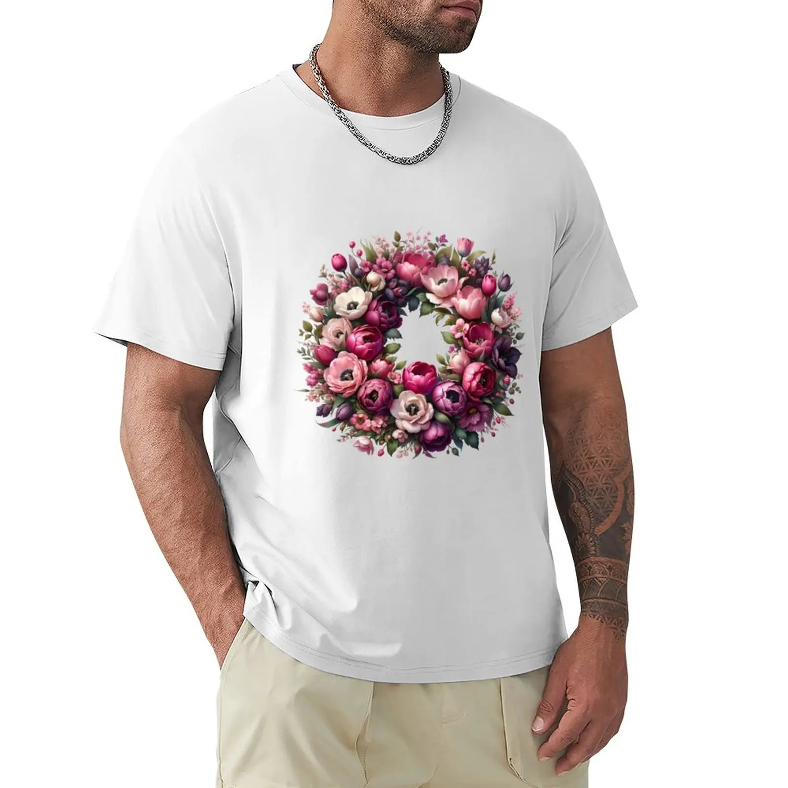 

Spring flowers T-Shirt anime boys animal print graphics vintage men graphic t shirts