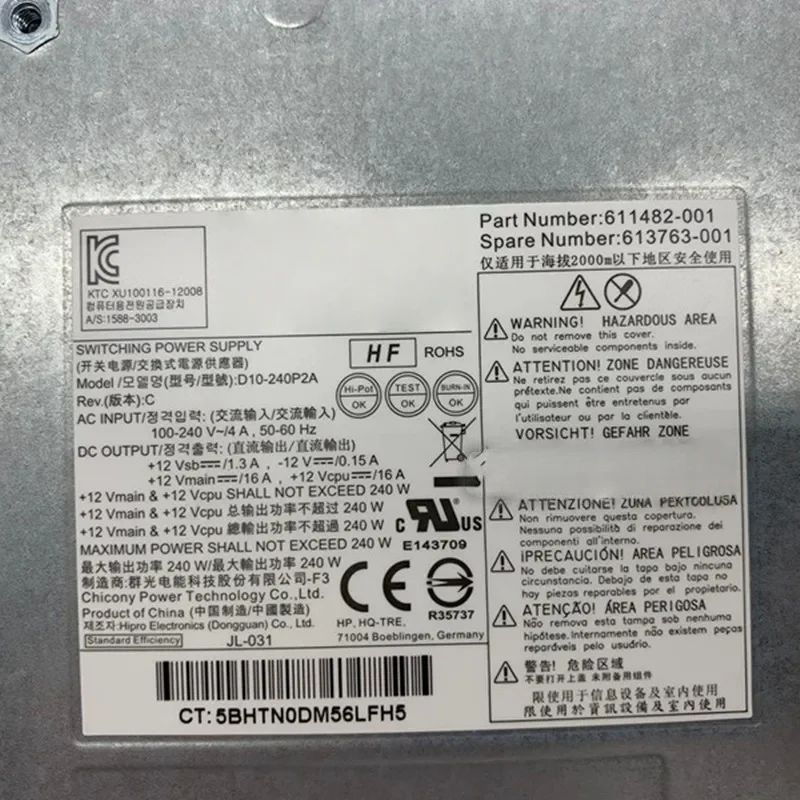 D10-240P1A PS-4241-9HB PC8027 PC9058 PC8019 240W D10-240P2A PSU 어댑터 케이블용 새 PSU 전원 공급 장치