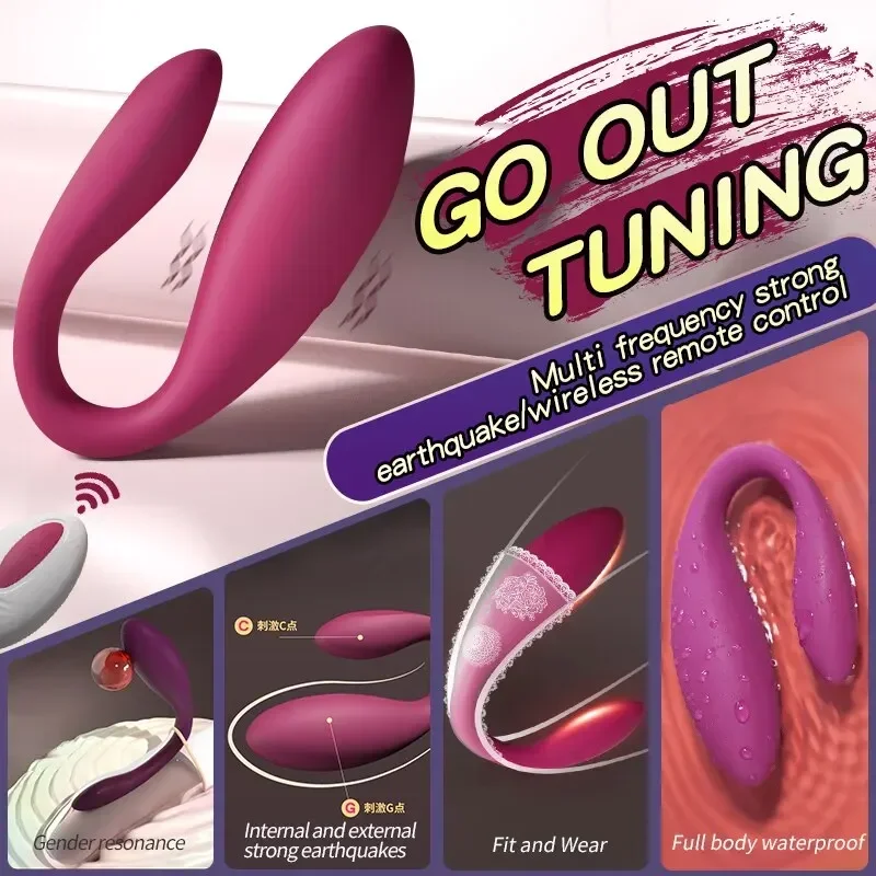 Wireless Remote Control Dildo Vibrator 3 In 1 Stimulator for Women - Pink