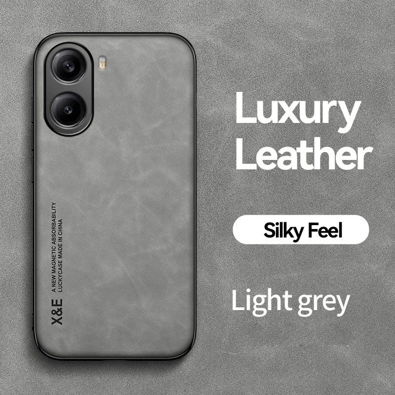 Luxurious Ultra-Thin Leather Phone Case with Car Magnetic Protection