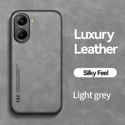 Luxurious Ultra - Thin Leather Phone Case with Car Magnetic Protection for POCO X8 Pro Max (Light Gray)
