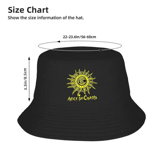 Print Alice In Chains Logo Bucket Hat For Unisex  Fisherman Hats Casual Travel Hiking Caps Personality Hawaii Design Sun Hats 4