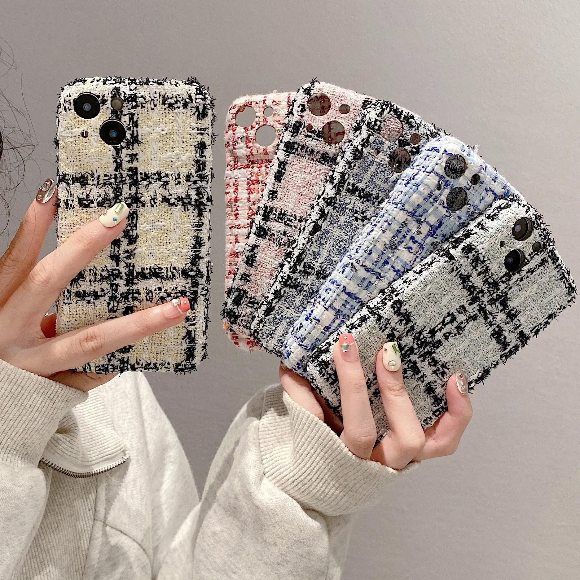 

Small Fragrant Stripe Denim Case Suitable for Apple 15 Pro Phone Case iPhone 14 13 11 Soft 12 Promax