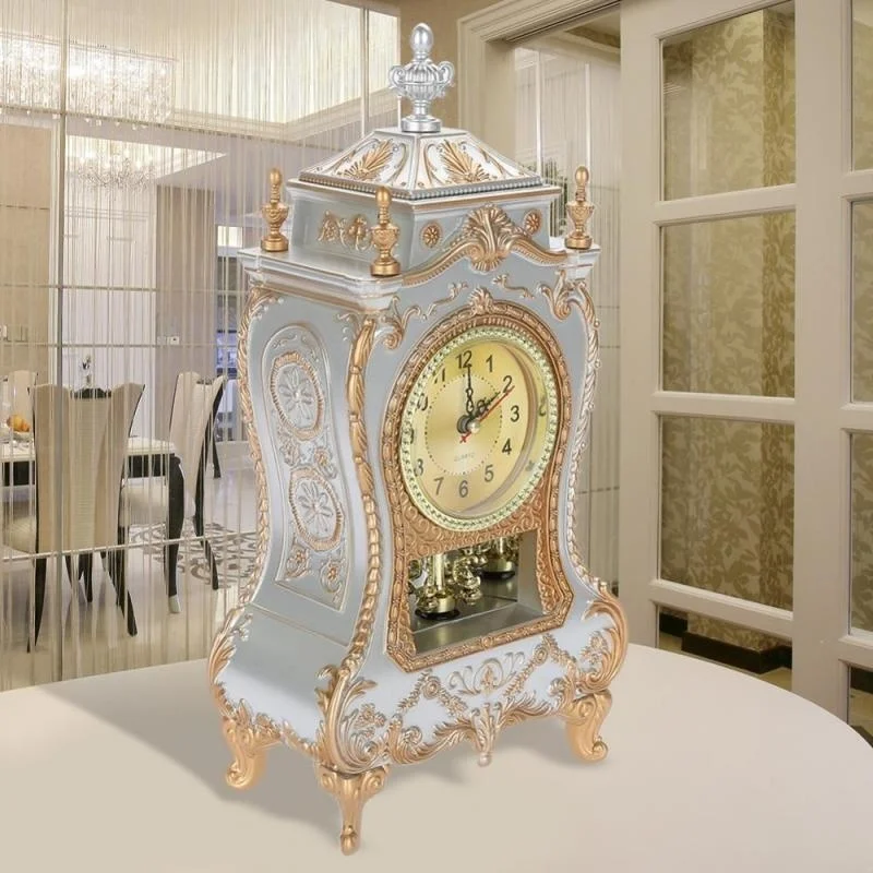 Desk Alarm Clock Vintage Clock Classical Royalty Sitting Room Desk Imperial Furnishing Creative Sit Pendulum retro desk clock retro telephone alarm clock