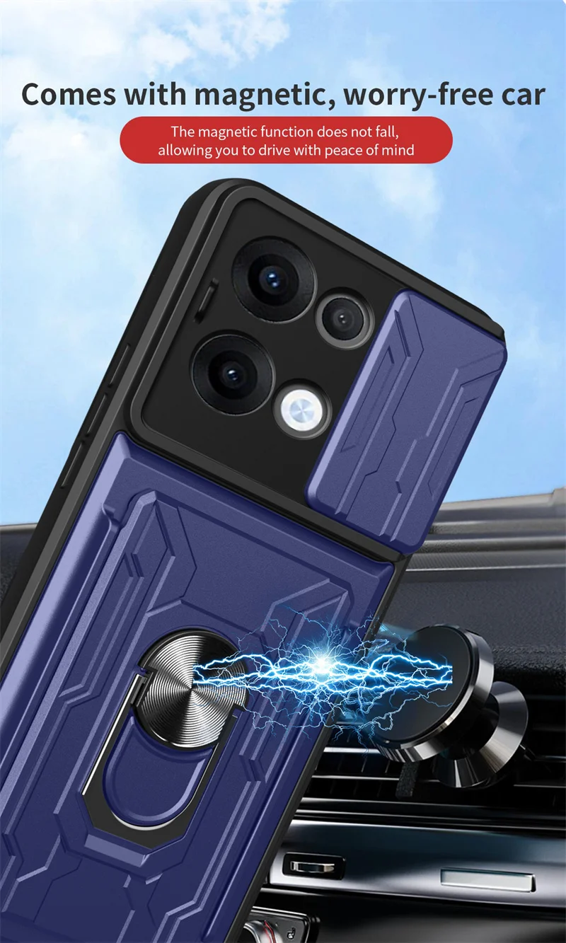 Rugged Armor Case with Lens Protection & Card Slot Stand