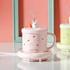 55℃ Rabbit Coffee Mug Heating Pad Cup Warmer Constant Temperature Coaster Electric Mug Mat Milk Tea Water Heater Gift Set 3