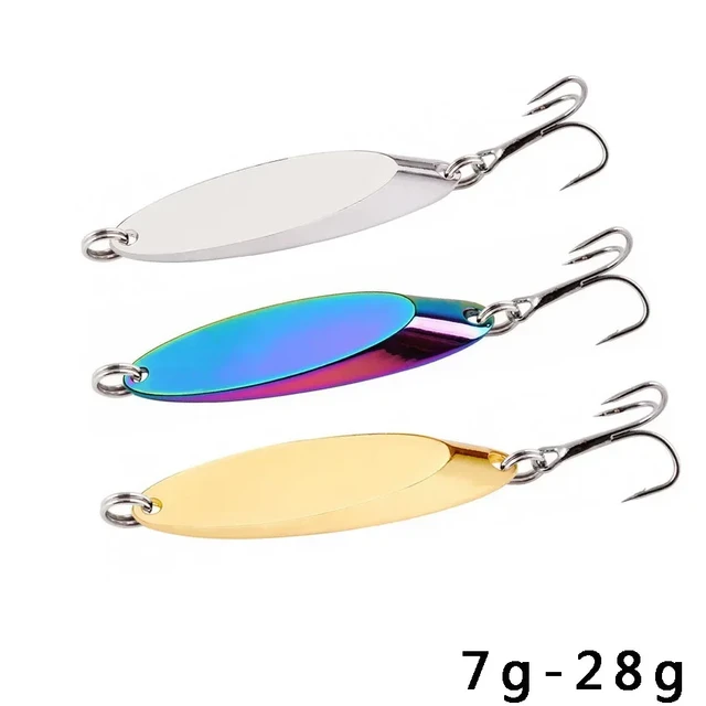 1PC Metal Spinner Spoon Lures 7g 10g 14g 21g 28g Trout Fishing