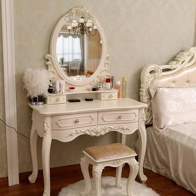 

Luxury Handles Dressing Table Drawers Bedroom Wood White Dressing Table Lights Drawers Coiffeuse De Chambre Salon Furniture