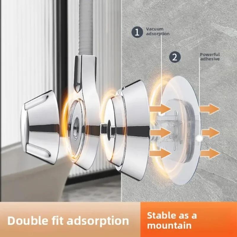 No Drill Shower Head Holder Adjustable Universal Showerhead Bracket with Adhesive Sticker Bathroom Wall Mount Accessory showerhead holder