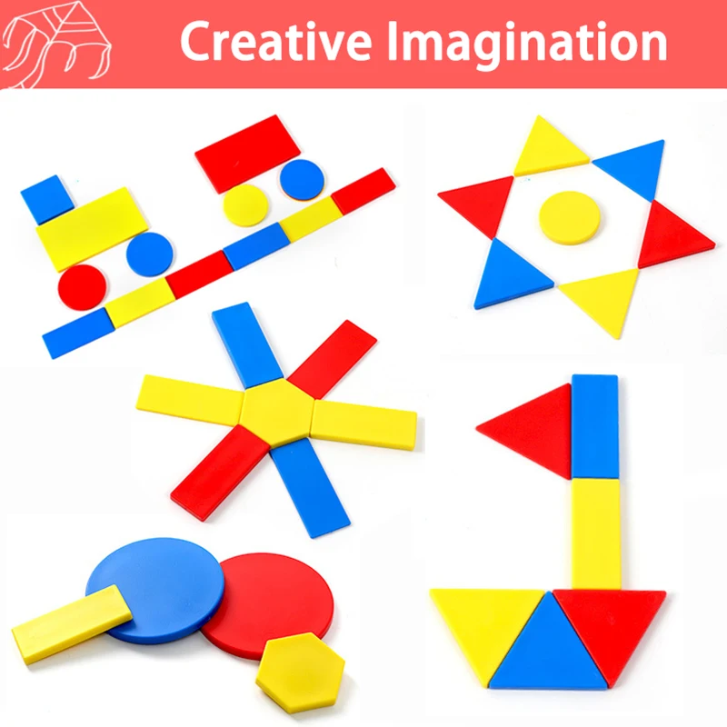 ABS Math Geometry Shape Blocks Educational Toy