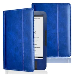 Premium Leather Protective Flip Case with Hand Support for Vasco da Gama (Dark blue)