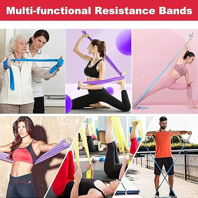 Four-Level Resistance Elastic Bands Set for Yoga, Pilates, and Strength Training