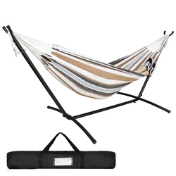 9 foot portable hammock, heavy-duty steel frame, 2 people with suitcase, maximum 620 pounds-