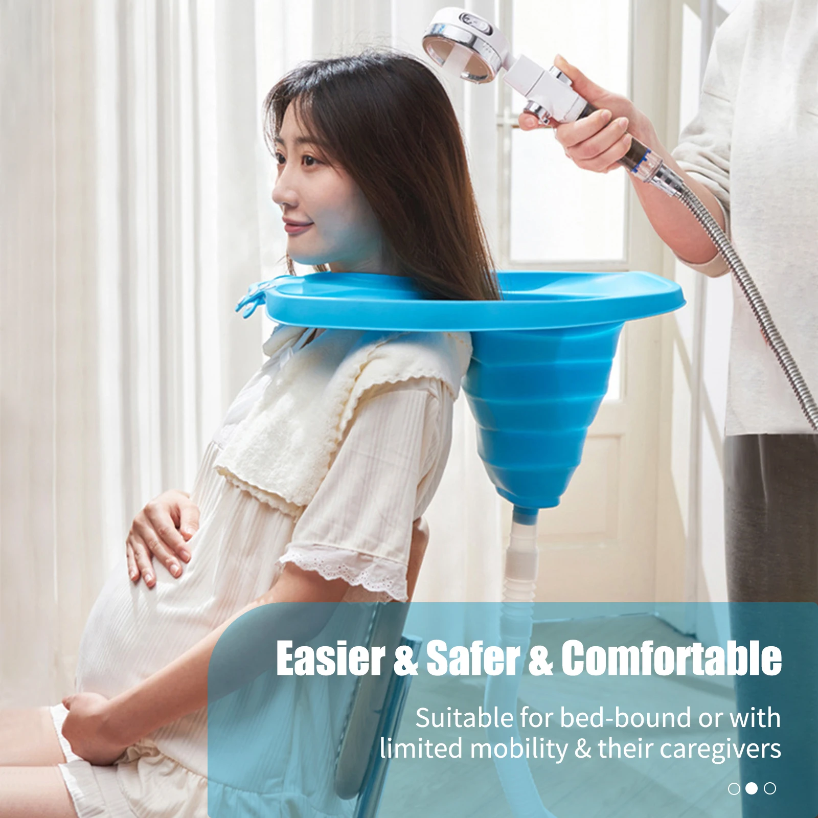 HairWashBasinCollapsibleShampooTrayswithTubeEarplugsMobile