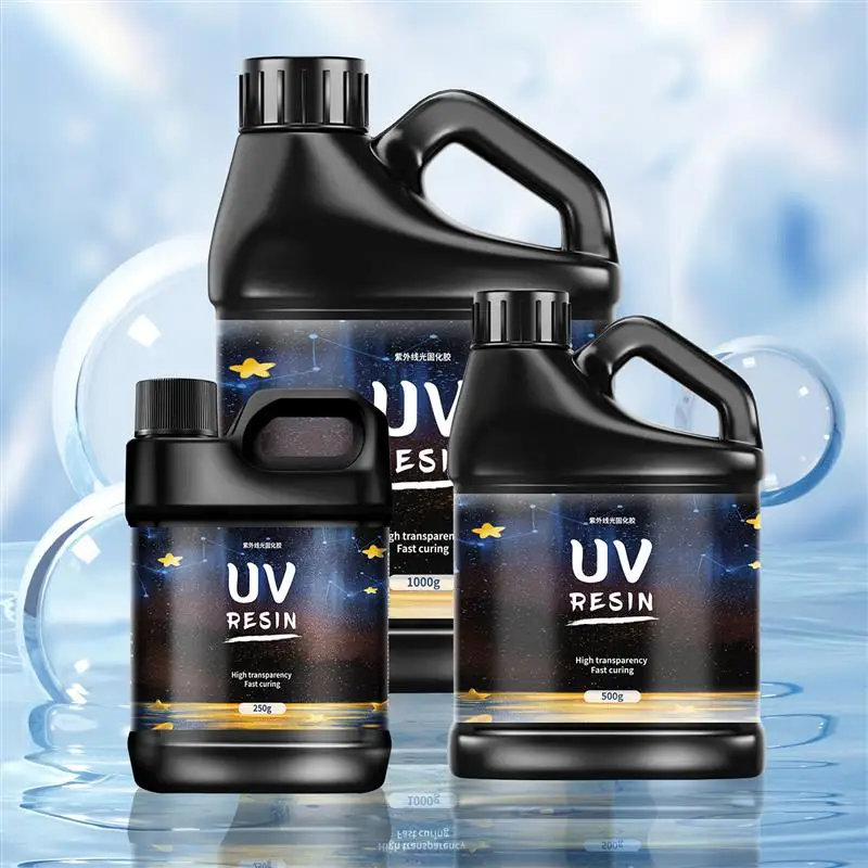 Cola de Resina uv Dura Epóxi de Cura Ultravioleta Alta Transparência Secagem Rápida Alta Dureza 250g 500g 1000g