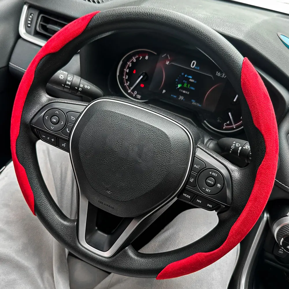 Steering Wheel Cover Suede Universal Car Steering Wheel Booster Cover Non-Slip Auto Interior Steer Protector Decoration Accessories Winter Keep warm