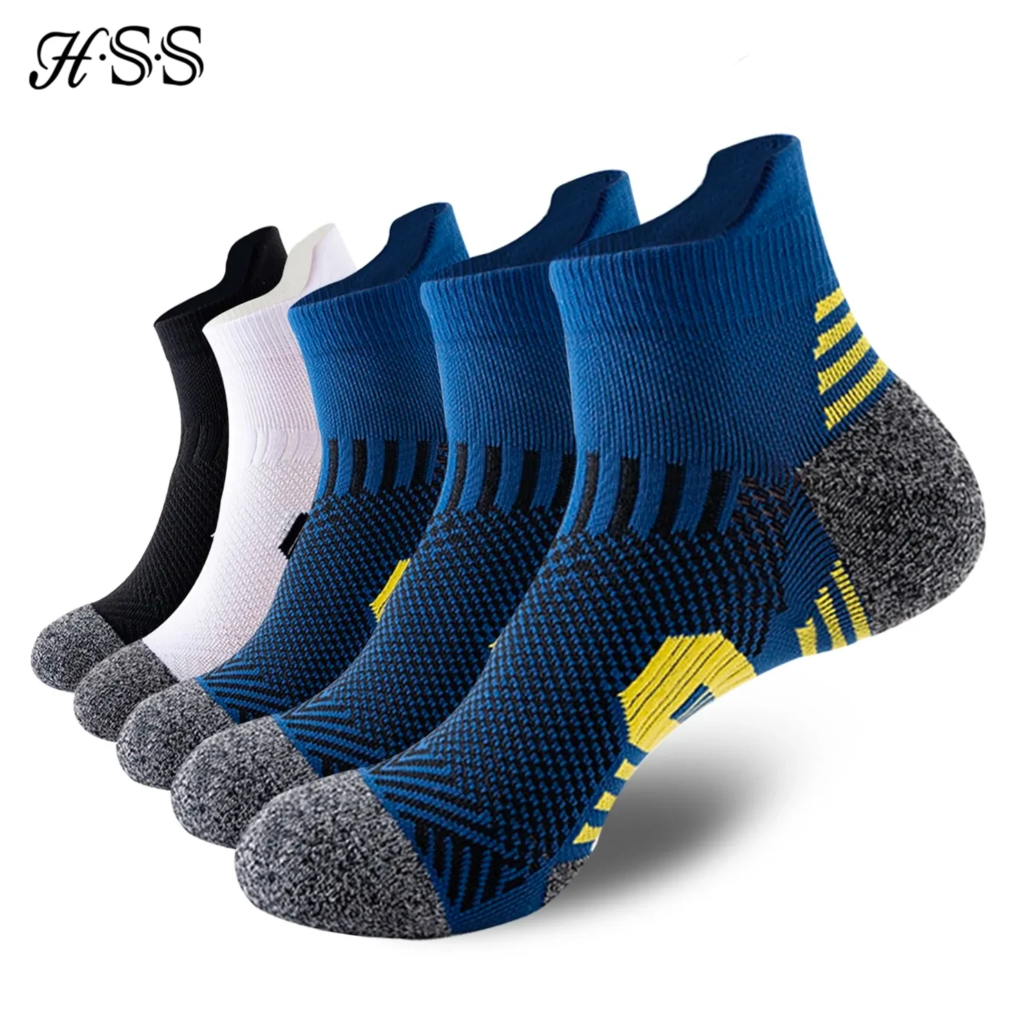 thumbnail image 2 of 5pars Men's Sports Md-calf Socks Cotton Socks, Ant-odor Sweat... 2 of 10