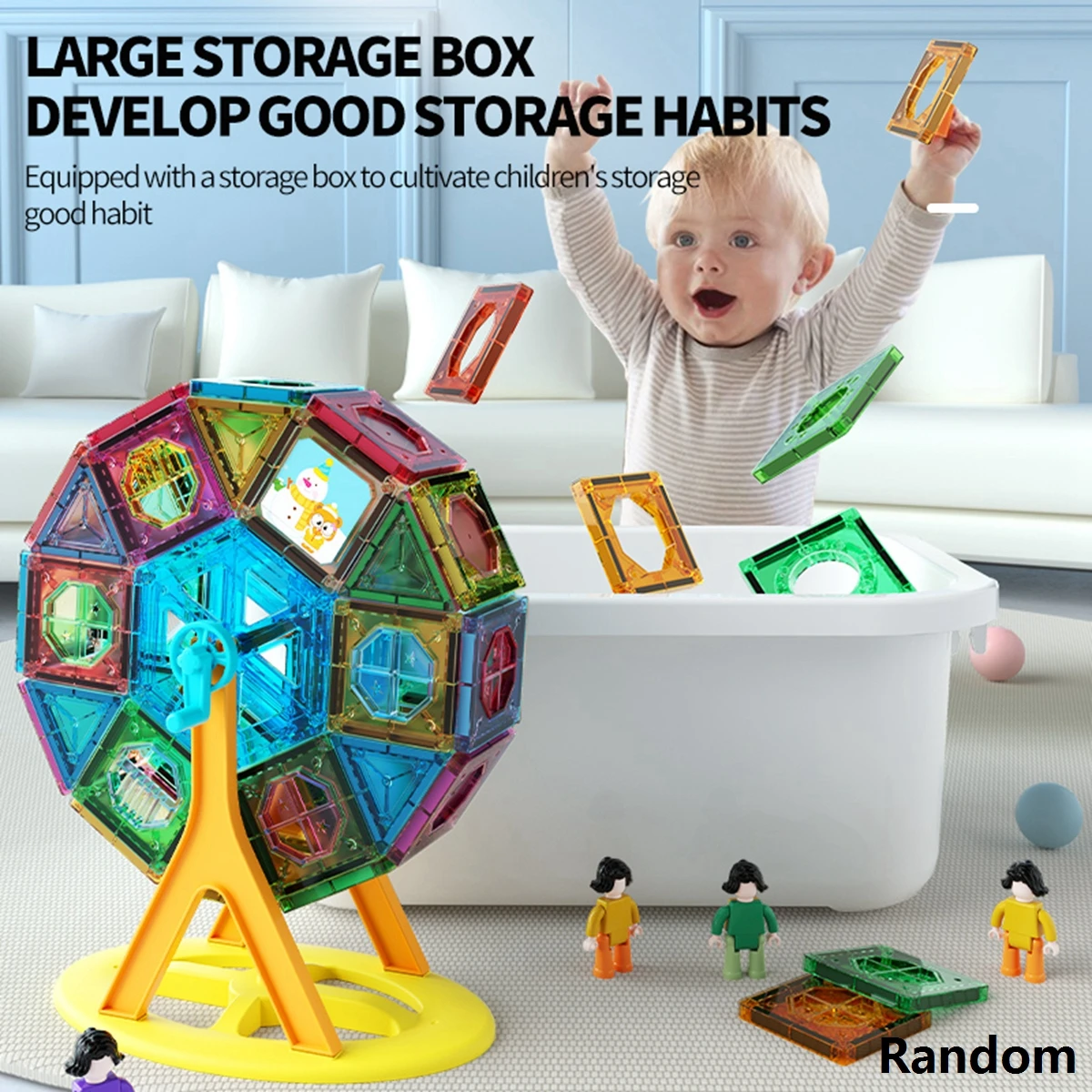 Magnetic Tiles Kids Toys Magnet Toys for Toddler Magnetic Blocks Building Preschool Learning Sensory Montessori for 3