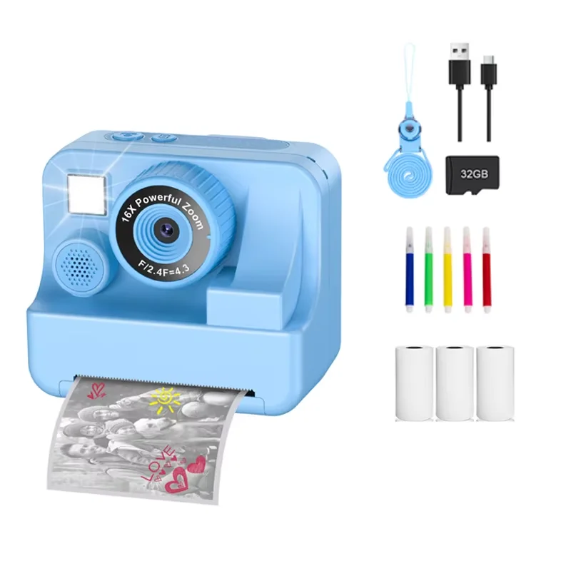 Children's Instant Print HD Selfie Camera - Perfect Gift for Holidays and Birthdays