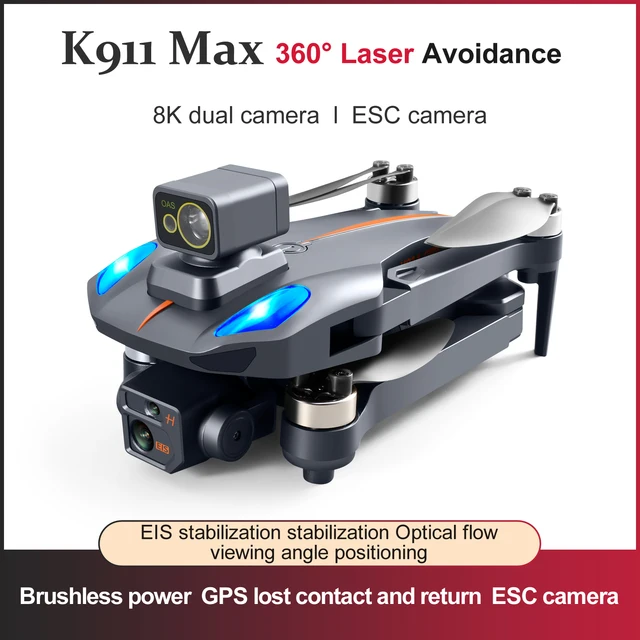 K911 MAX GPS Drone 4K Professional Obstacle Avoidance 8K Dual HD Camera Brushless Motor Foldable Quadcopter RC Distance 1200M 3