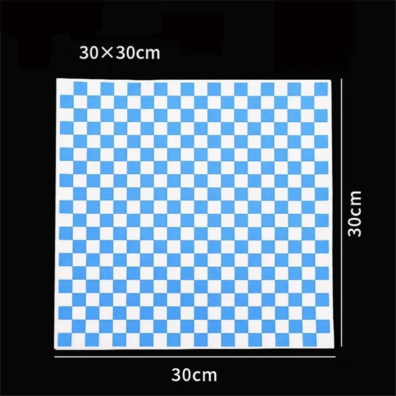 Colorful Grid Pizza & Fried Food Oil-Proof Paper Sheets, 1000PCS Bulk Lot for Hambu... - SKU OPPS1530 - UGI Packaging