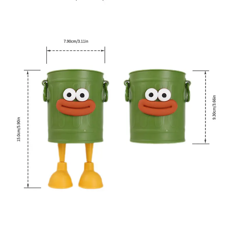 Pen Holder Big Mouth With Legs DIY Letter Sticker Makeup Brush Desktop
