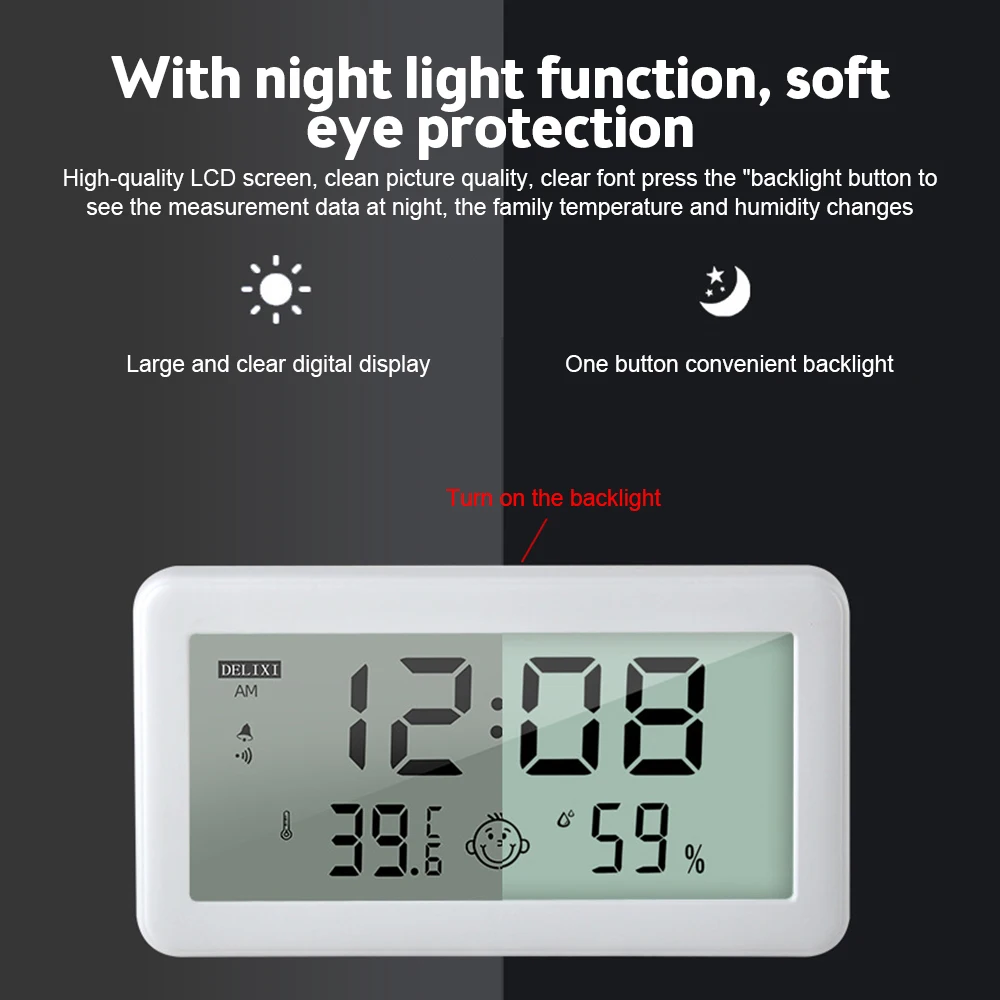 Electronic Thermometer Hydrometer Meter  Temperature Humidity Clock -  As105 Indoor - Aliexpress