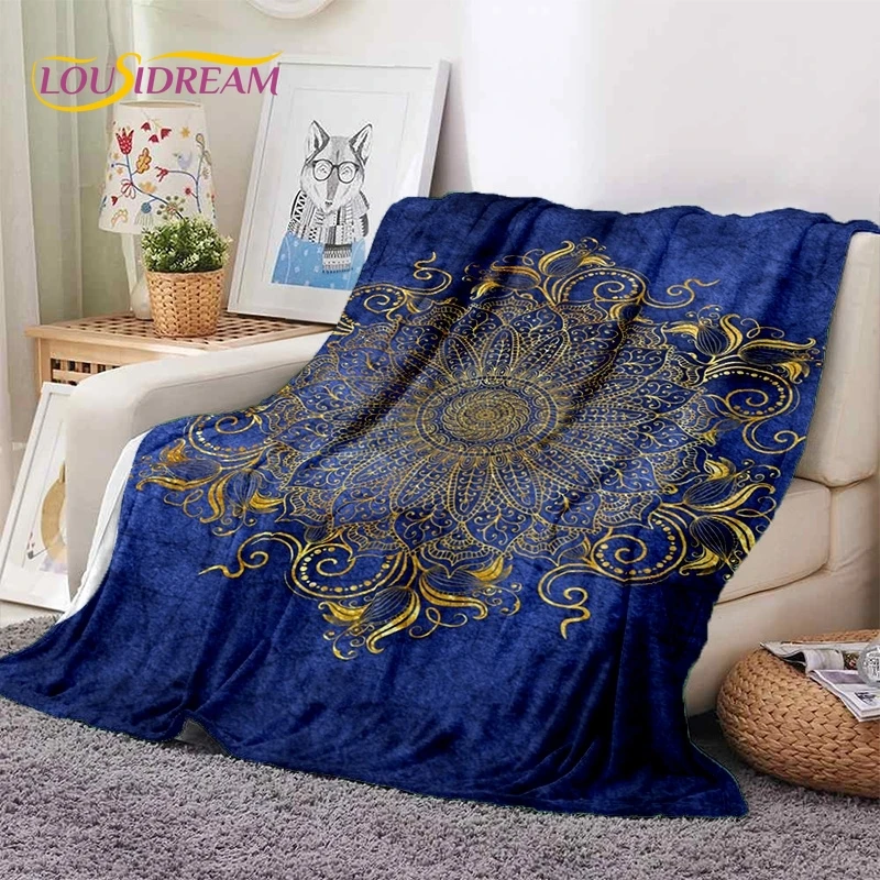 3D Mandala Yoga Flower Bohemia Meditation Soft Flannel Blankets Throw Blanket Picnic Beds Bedroom throw blanket