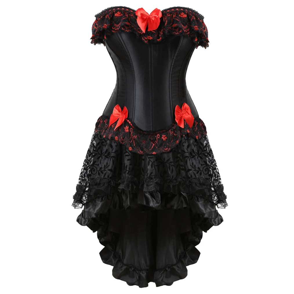 New Gothic Women's Dance Underwear Set Girl Bone Corset,Women's Corset & Bustier Sexy Dress，Slimming Body Shapewear