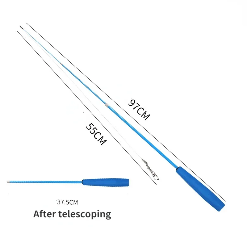 Cat Teaser Stick Toys Three-section Telescopic Fishing Pole Wand Kitten Funny Catcher 5pcs