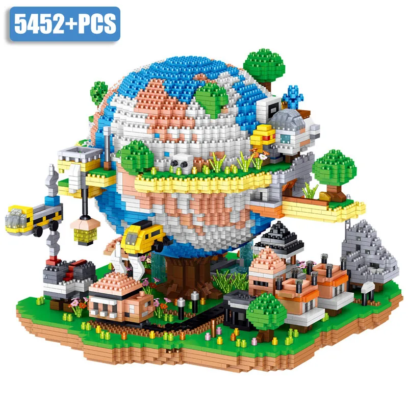 

MOC City 5452pcs Global Village Mini Size Building Blocks Sets DIY Creative Earth Planet Diamond Bricks Toys For Children Gifts