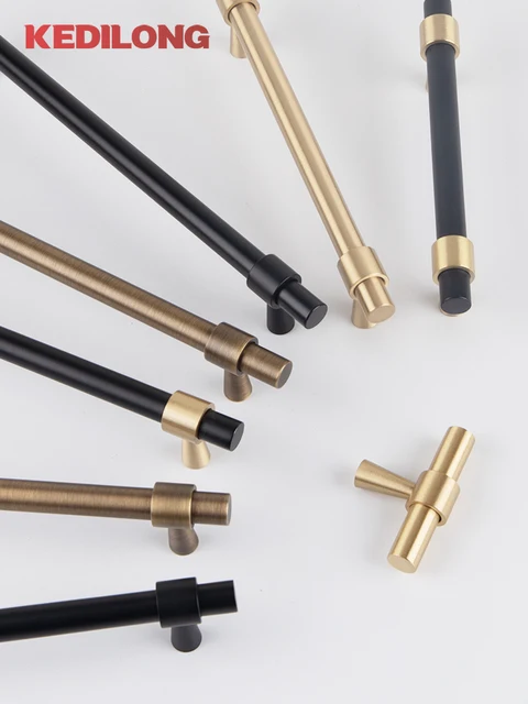 KEDLO ทองเหลืองแปรงทองเหลืองโบราณ Bronze 500 มม.ดึงลิ้นชัก T Bar Kitchen Cabinet Handle 1