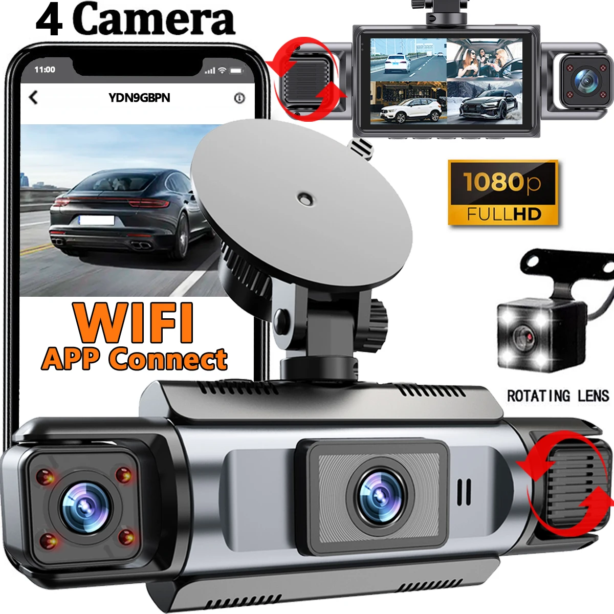 4-Channel WiFi Dashcam 1