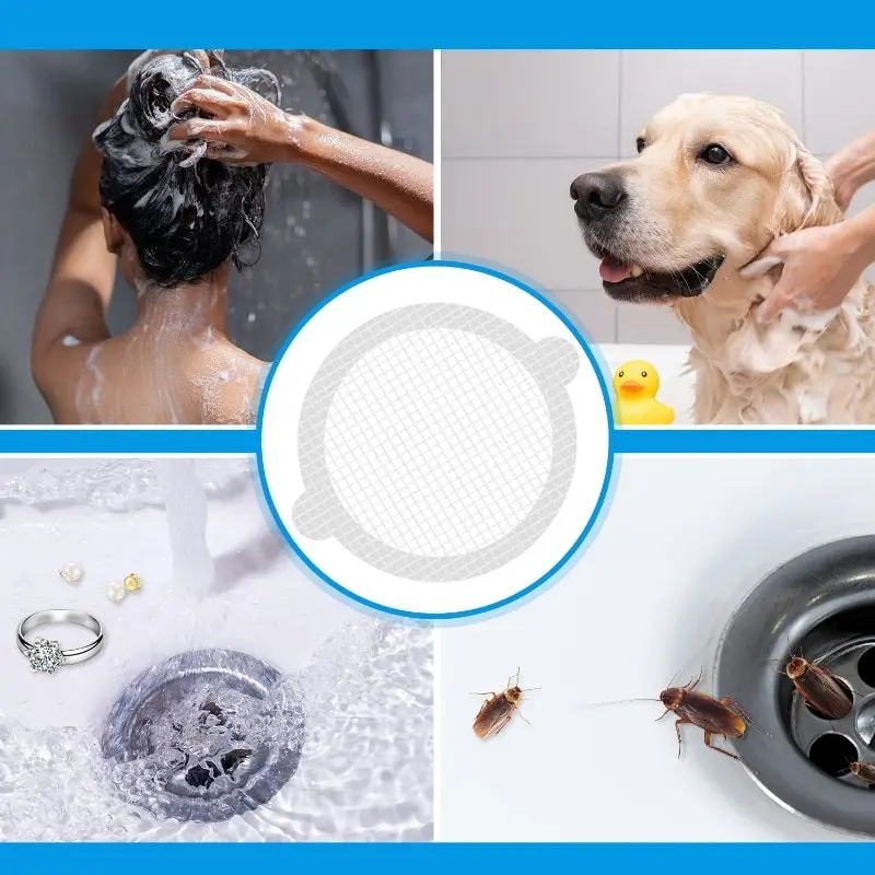 Home Disposable Floor Drain Stickers Shower Drain Stickers Bathroom Hair Anti Clogging Filter Bathroom Floor Drainage 4