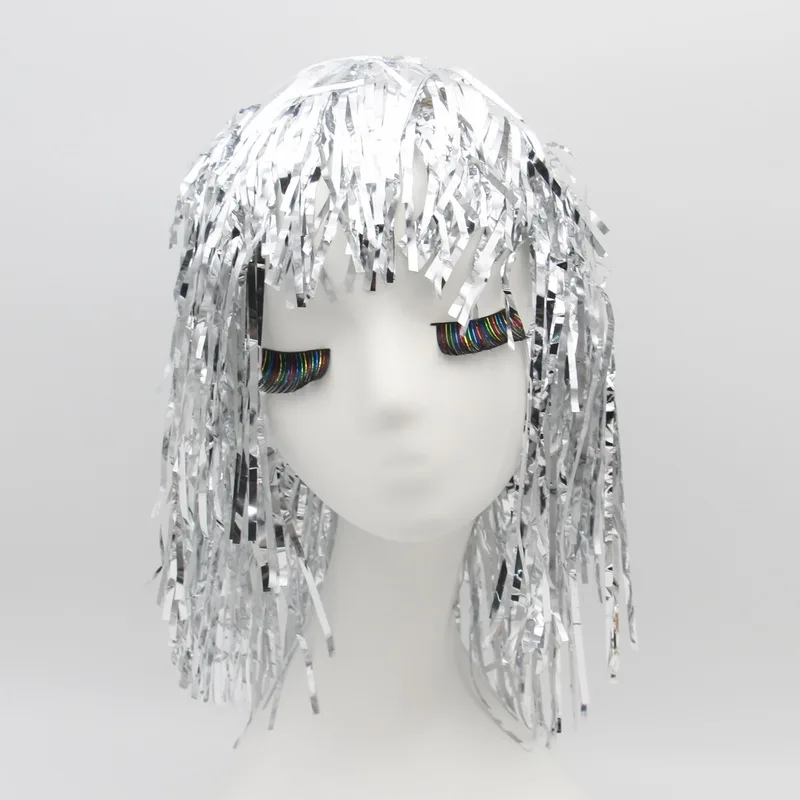 Foil Tinsel Wigs Costume Cosplay Hat Party Carnival synthetic wigs party hat carnival hat