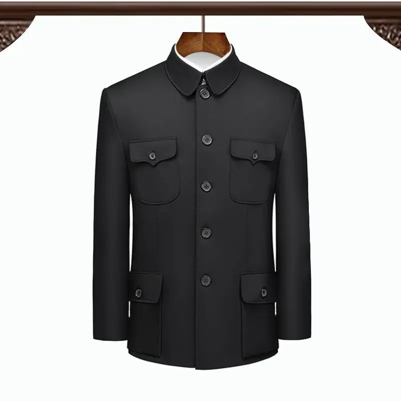BoShiNuo Stile cinese Tang Cappotti Uomo Retro Ricamo