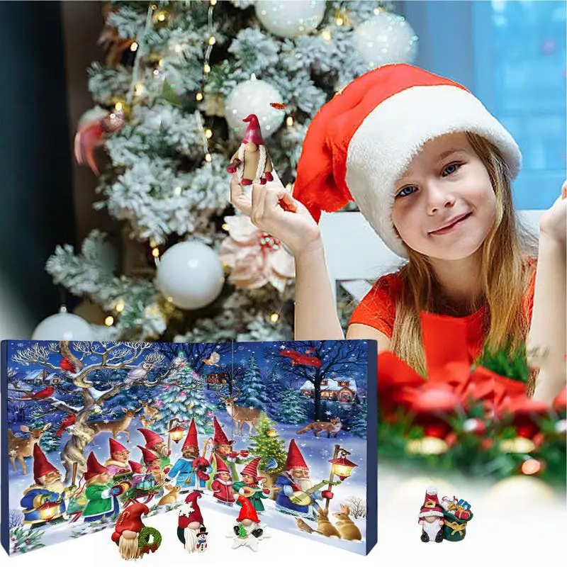 Christmas Gnome Advent Calendar 24 Day Christmas Countdown Props Collectable Dwarf Ornaments For Both Children And Adults