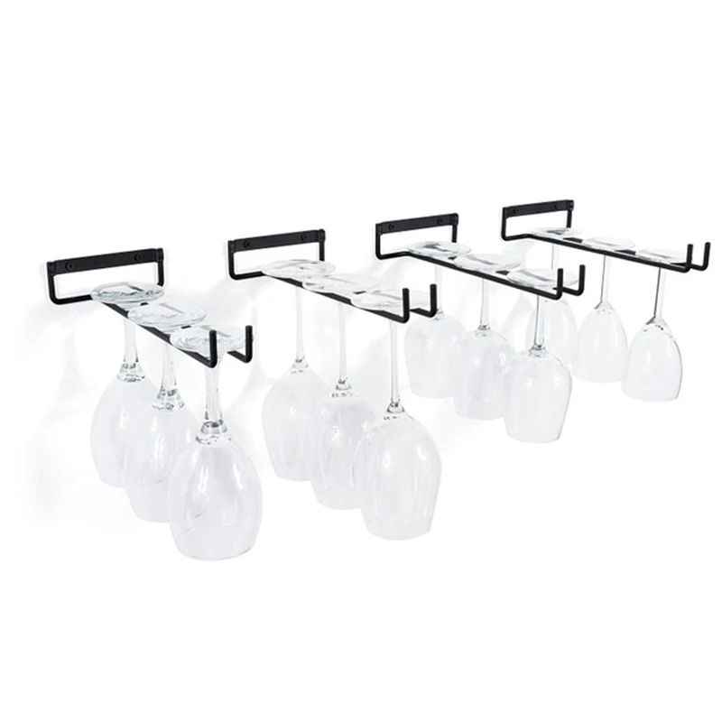1PC 30cm Stemware Wine Glass Rack Wall Mountable Wrought Iron Home Hanging Cup Holder Simple Upside-down Hanging Goblet Cup Storage Holder