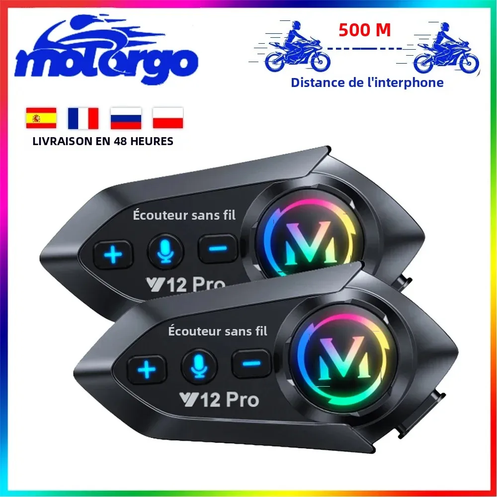 Talkie‑Walkie De Casque Interphone De Casque De Moto Casque Bluetooth Ipx6 Étanche 4 Ensembles