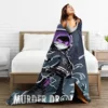 Murder Drones Anime Fleece Throw Blanket N and Uzi Blankets for Home Bedroom Soft Bedding Throws 3