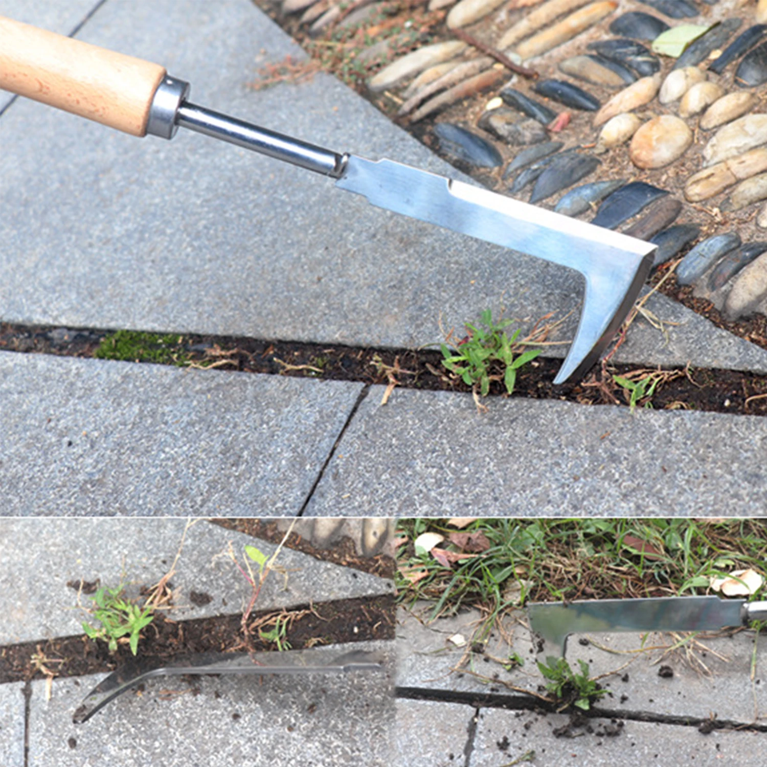 Manual Weeder Road Crack Weeder Crack Weeder Tool Hook Root Lifter Puller L Shape Gardening Weeder Sickle Mower 5