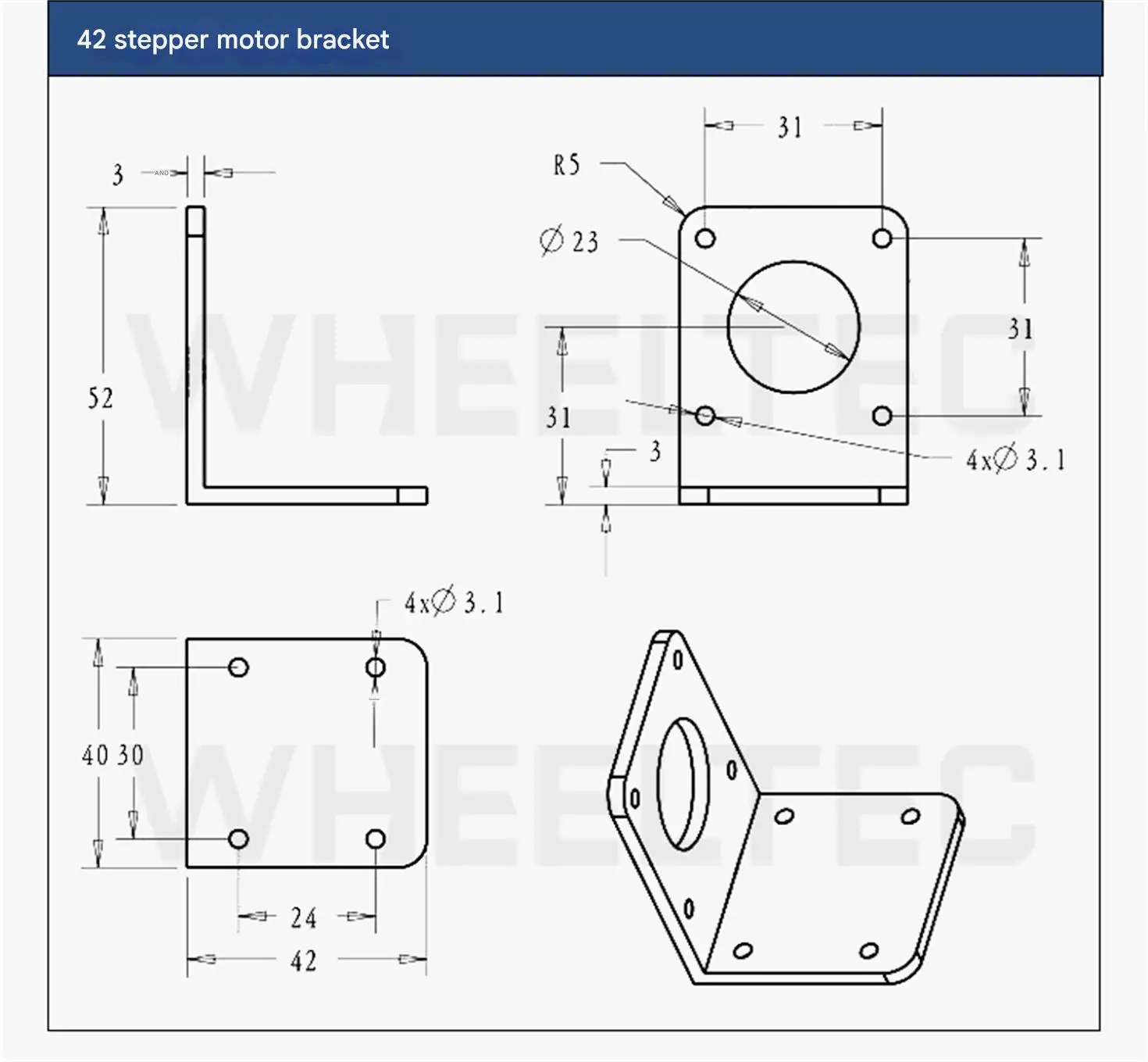 WHEELTEC MS42C Stepper Motor