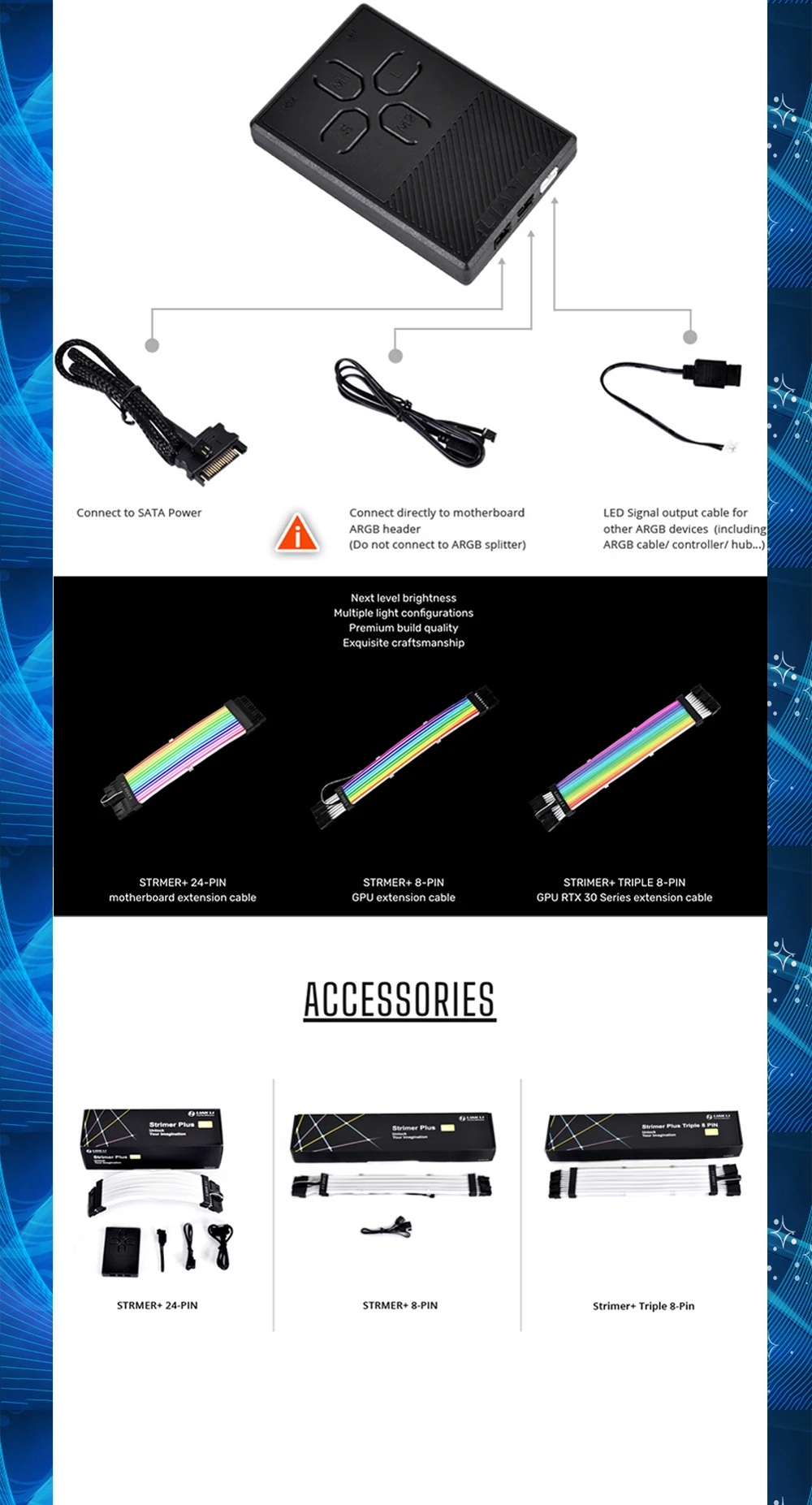 lianli strimer plus psu extention cable