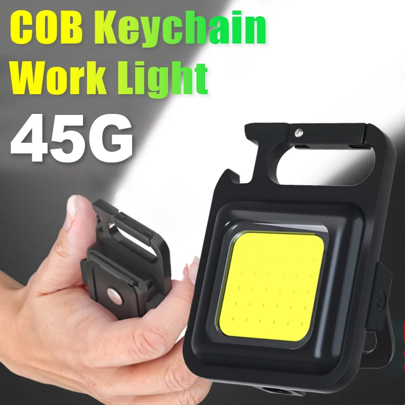 Mini COB Keychain Light Multifunctional 3 Modes Glare LED Pocket Work