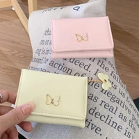 Pink Women Wallets PU Leather Female Purse Butterfly Designs Mini Solid Multi-Cards Holder Short Wallets Slim Small Wallet 1