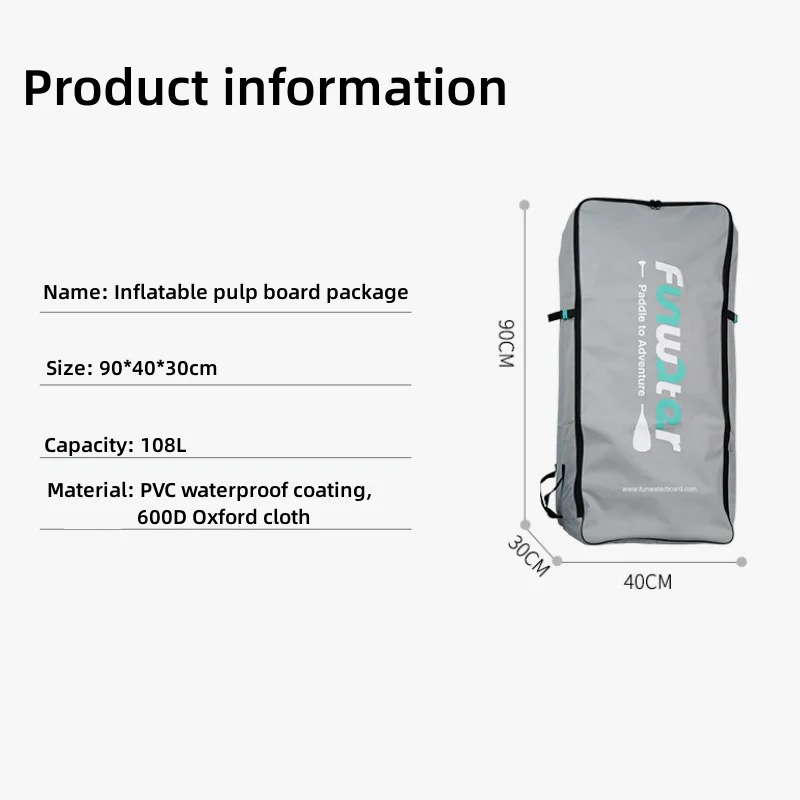 Pulp Board Bag Large Capacity Surfboard Inflatable Paddle Board Backpack Waterproof Free Diving Fins Bag Outdoor Surfing Diving