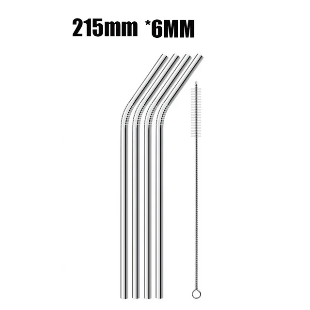 Eco-Friendly Reusable Stainless Steel Drinking Straws with Cleaning Brush