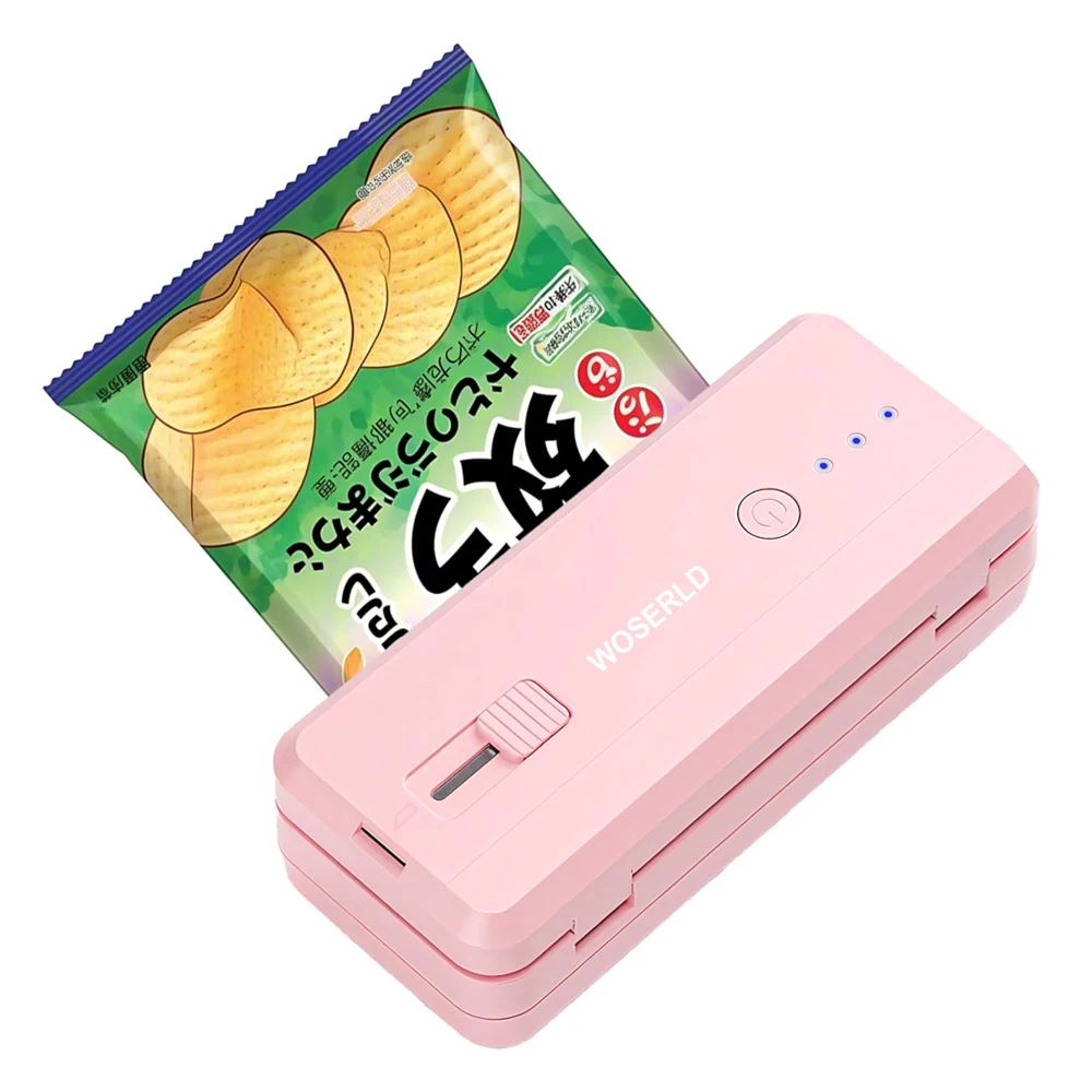 Portable 2-in-1 Mini Bag Sealer with Heat Seal & Cutter Magnetic Handheld Chip Bag Sealer for Snacks Candies Food Storage 1