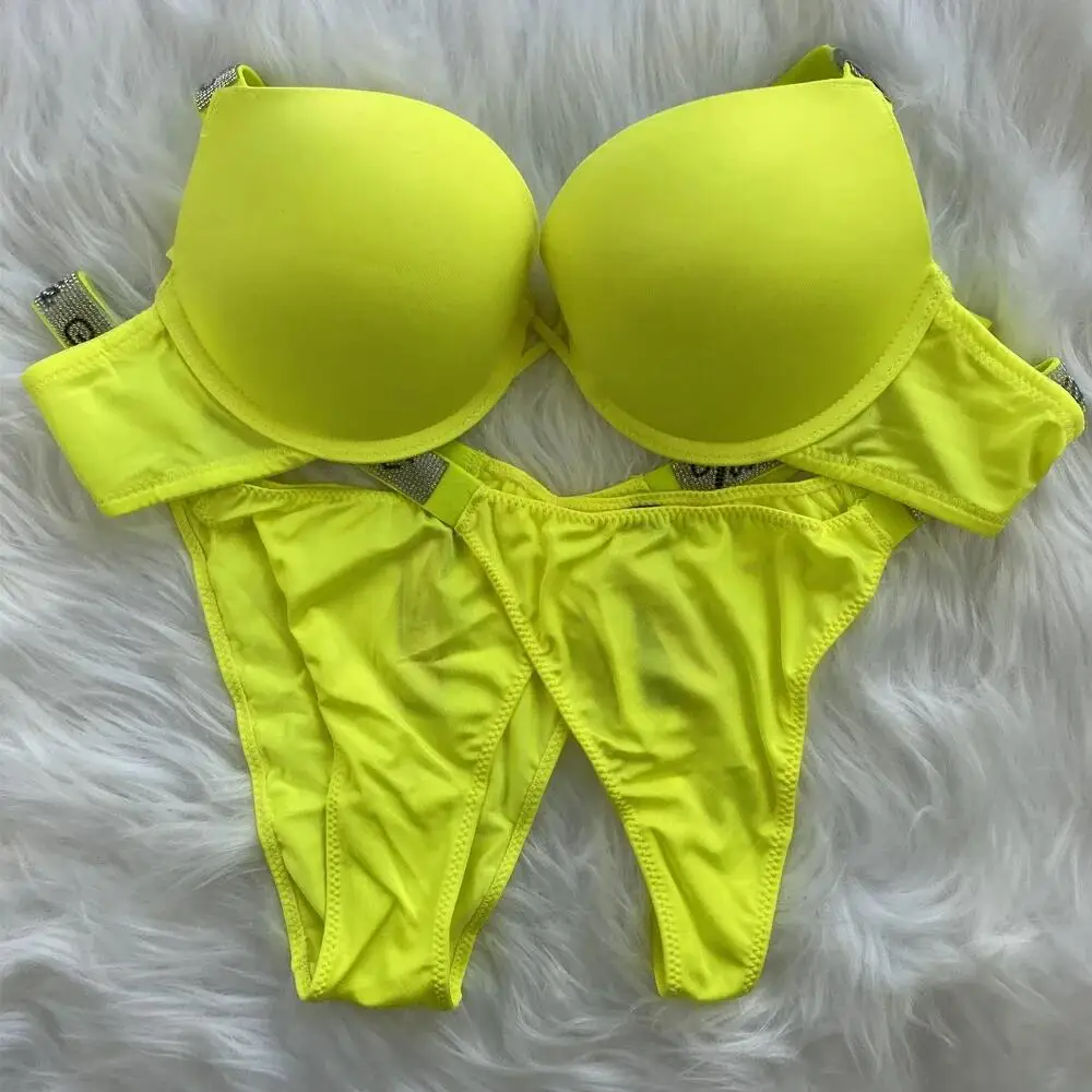 Women's underwear underwear thong 3-piece set sexy rhinestone women's bra set women's underwear thong wholesale free shipping