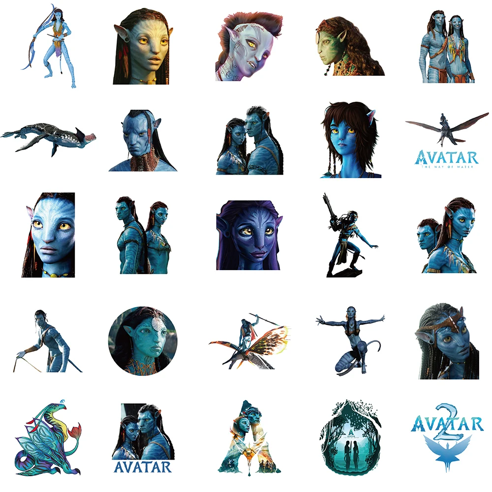 10/30/50pcs Disney Cartoon Anime Movie Avatar 2：The Way of Water Stickers Phone Laptop Luggage Skateboard Cool Graffiti Sticker